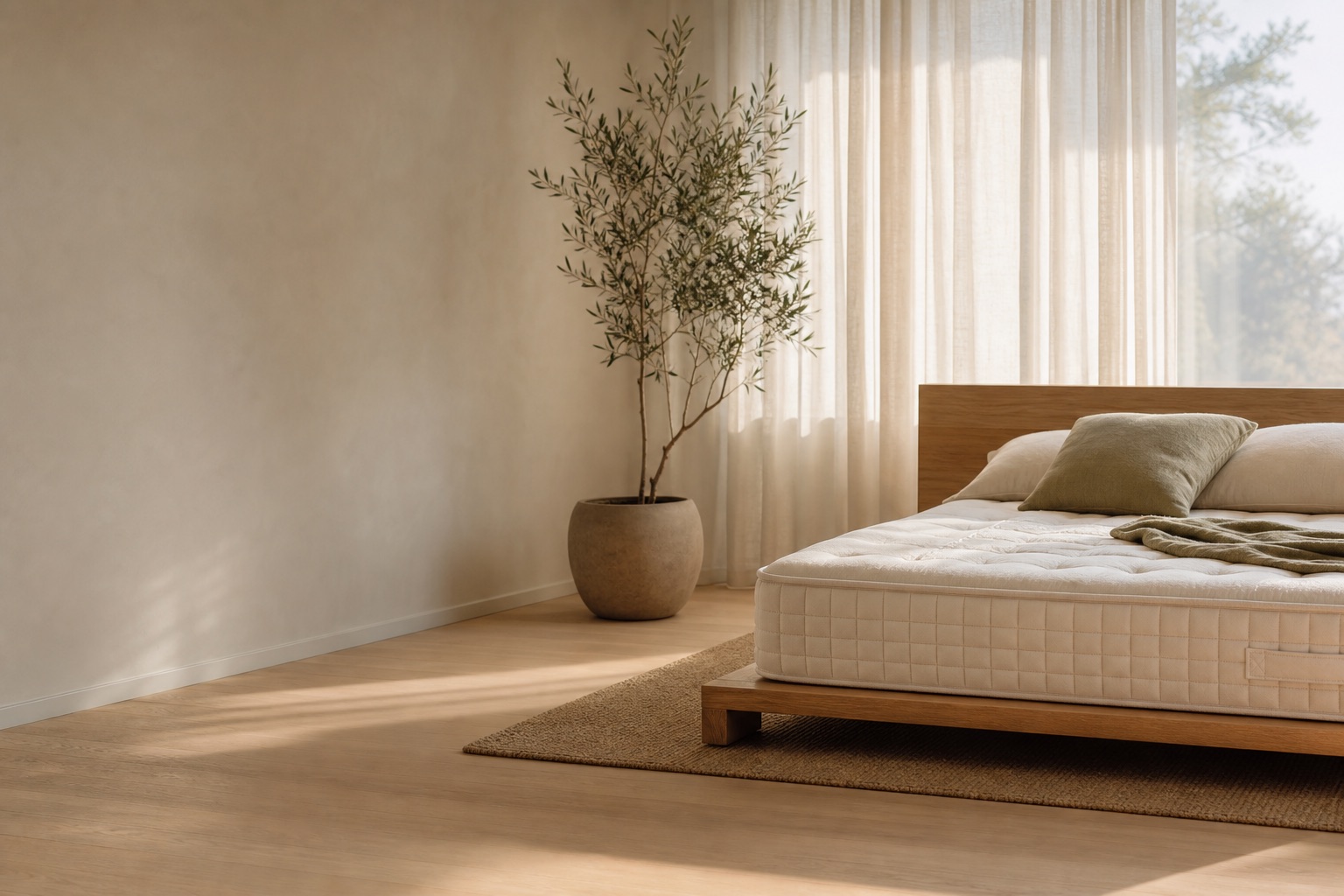 Natural Harmony mattress in a calm bedroom