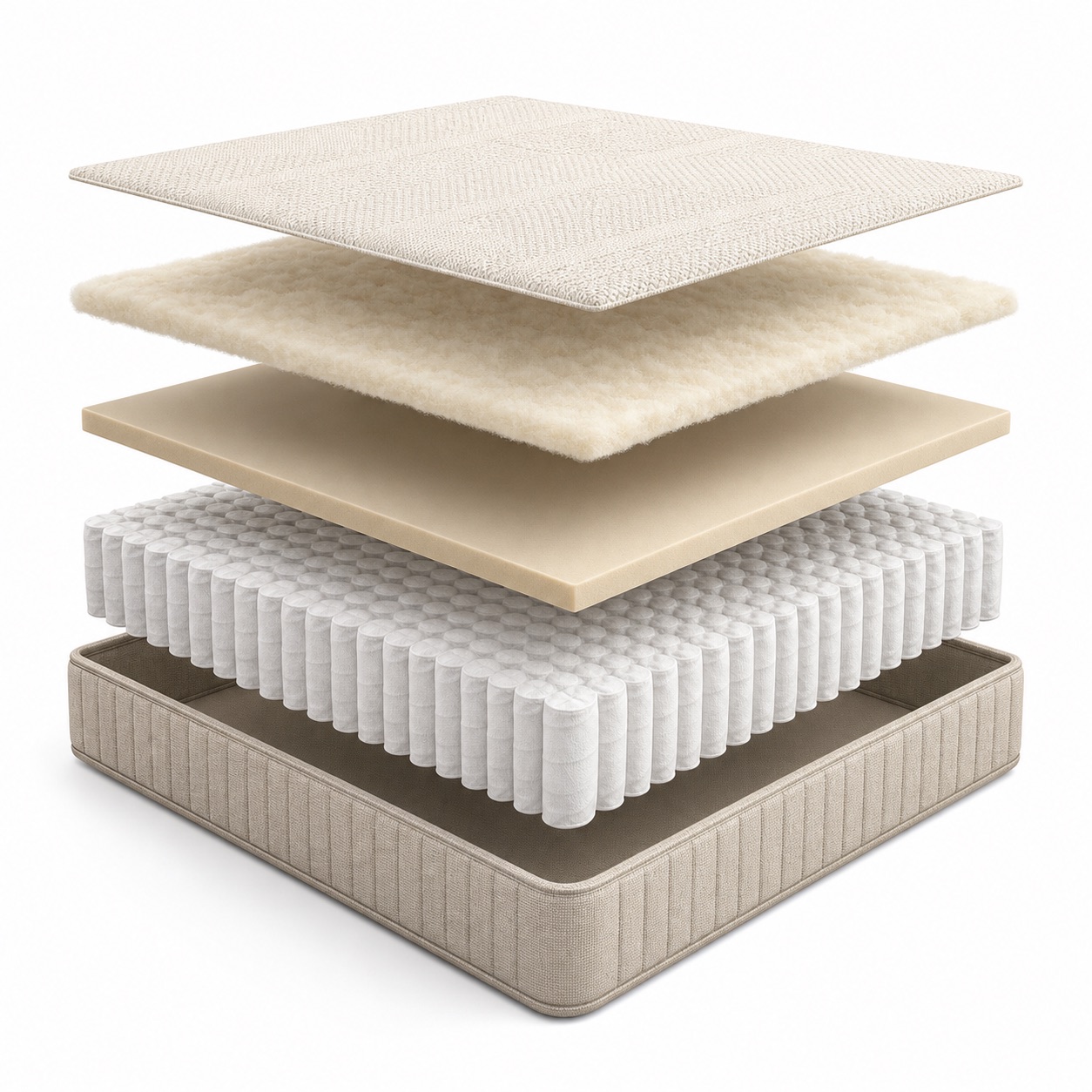 Exploded mattress layers